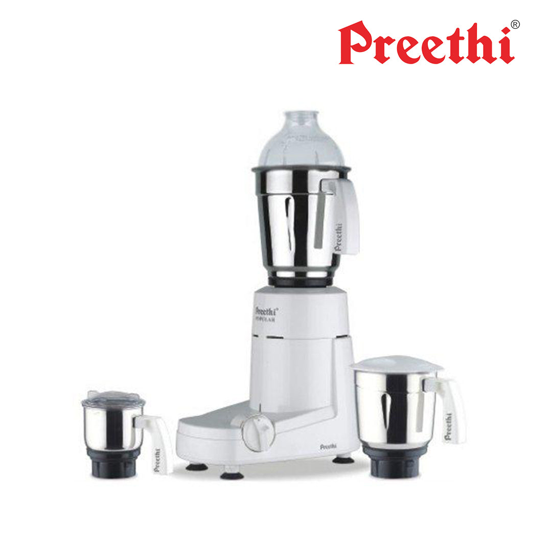 Preethi Popular MG 142 750-Watt Mixer Grinder with 3 Jars (White)