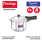 Prestige Popular Stainless Steel Pressure Cooker, 2 Litres, Silver