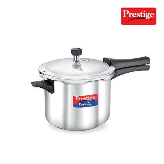 Prestige Popular Induction Base Stainless Steel Pressure Cooker, 5 Liters, Silver