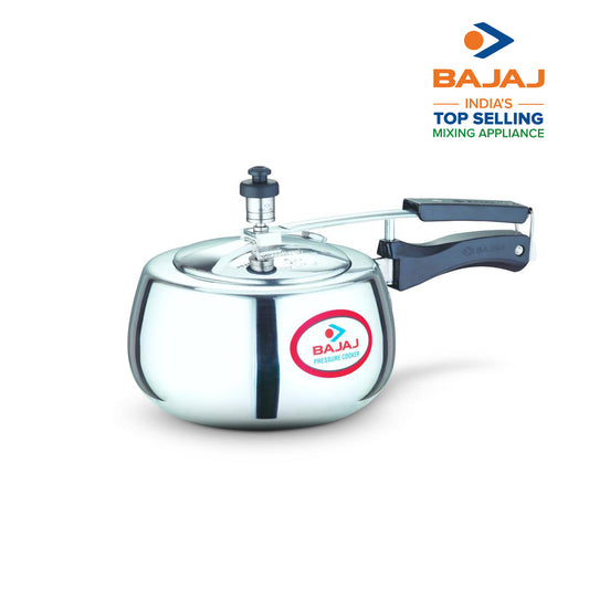 Bajaj PCX 63D, 3 LTR, Aluminium Handi Pressure Cooker with Induction Base (Silver, ISI Certified)